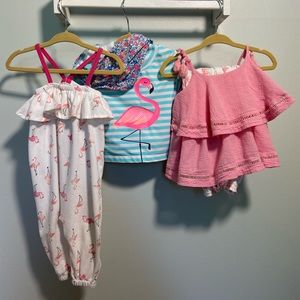 Baby girls summer bundle - set, swimsuit, jumpsuit